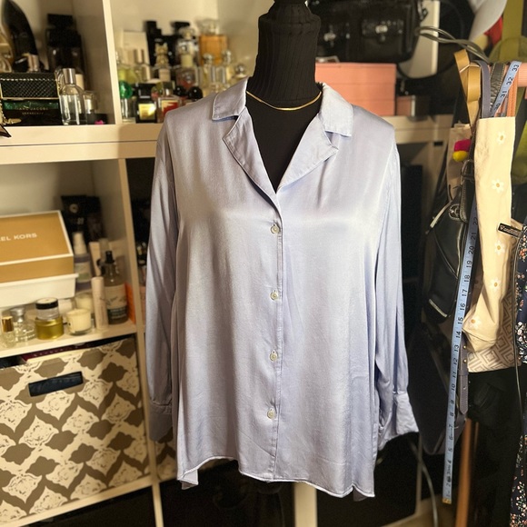 MNG MANGO  Matte Satin Button Up Blouse - Picture 3 of 10